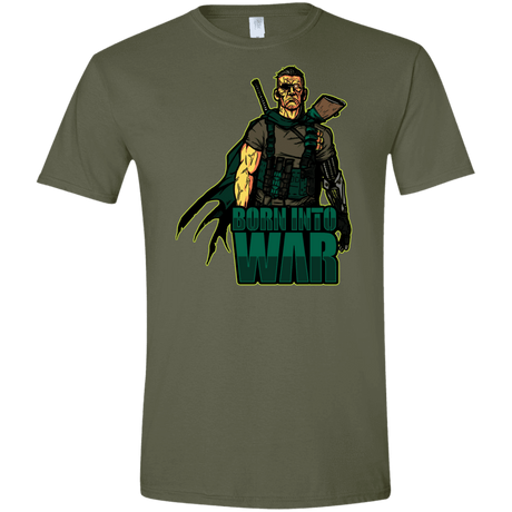 T-Shirts Military Green / S Born Into War Men's Semi-Fitted Softstyle