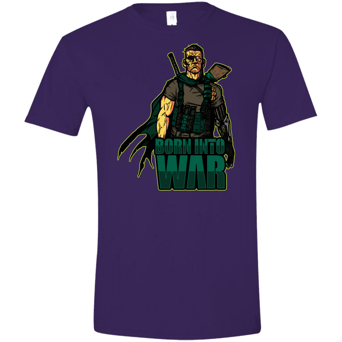 T-Shirts Purple / S Born Into War Men's Semi-Fitted Softstyle