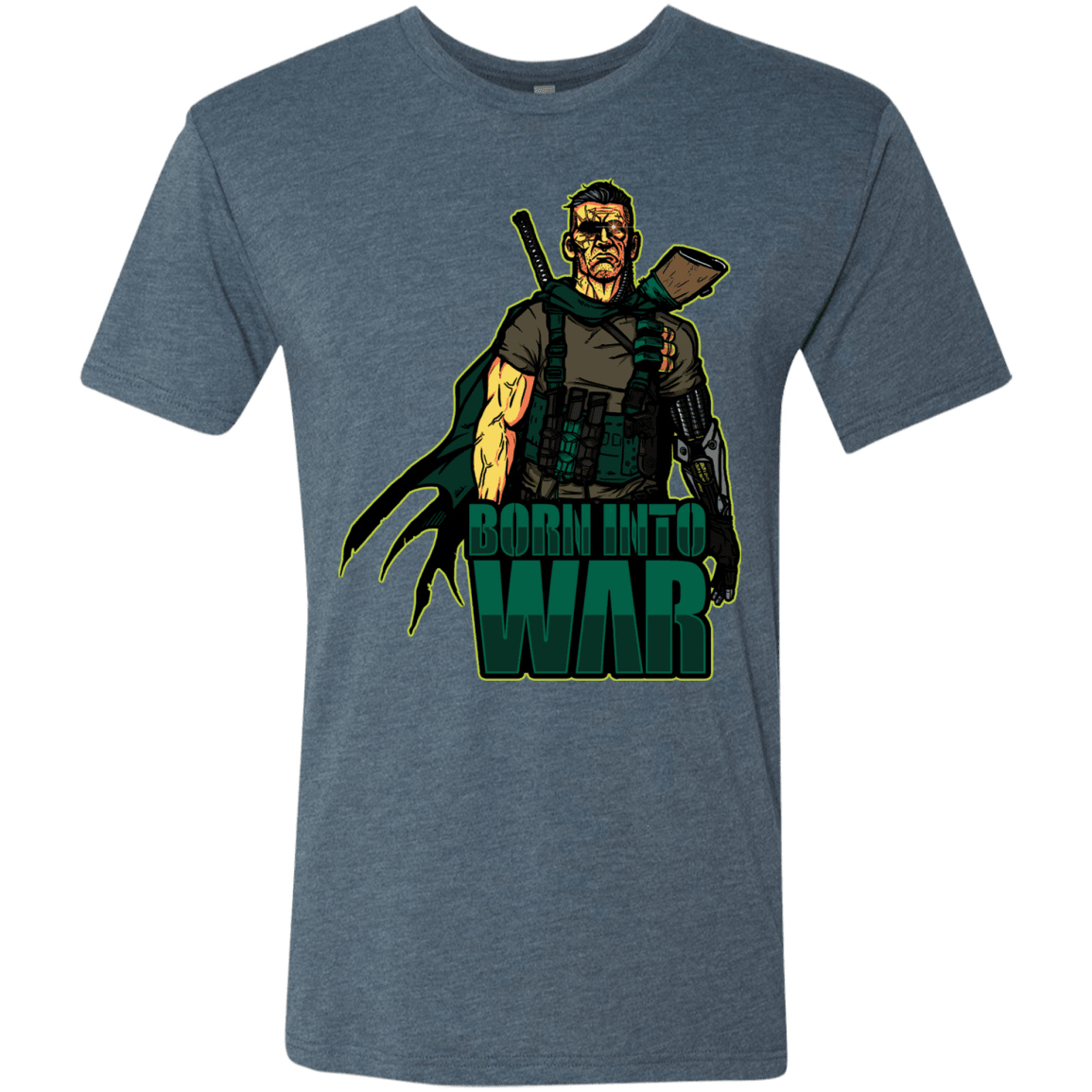 T-Shirts Indigo / S Born Into War Men's Triblend T-Shirt