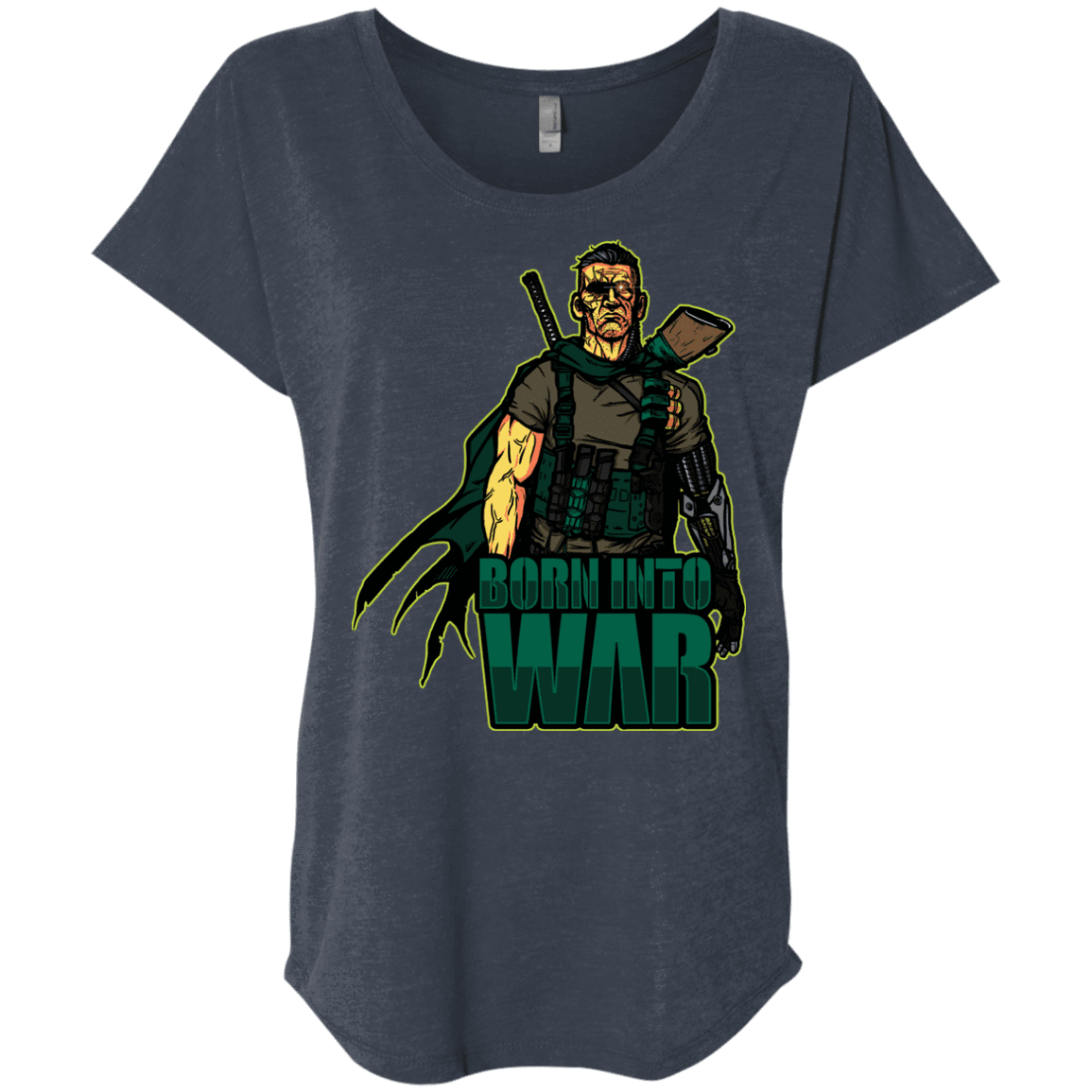 T-Shirts Vintage Navy / X-Small Born Into War Triblend Dolman Sleeve