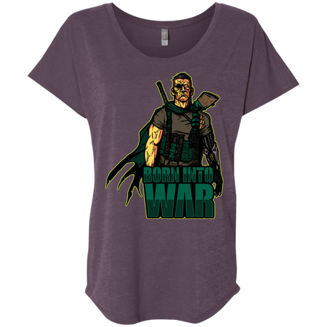 T-Shirts Vintage Purple / X-Small Born Into War Triblend Dolman Sleeve