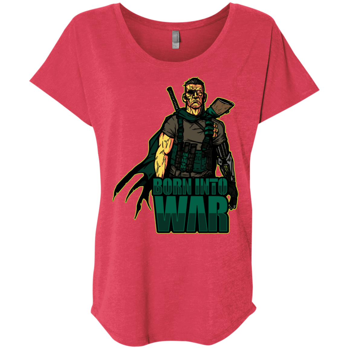 T-Shirts Vintage Red / X-Small Born Into War Triblend Dolman Sleeve