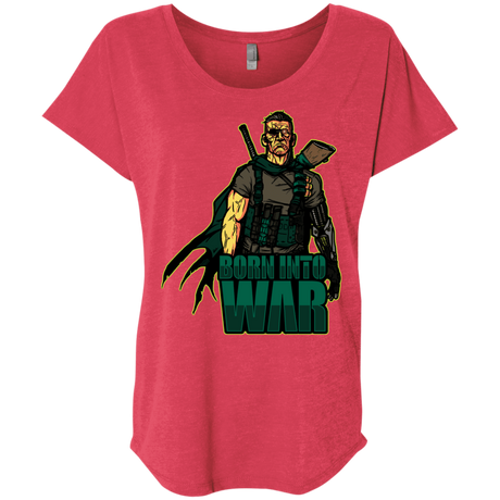 T-Shirts Vintage Red / X-Small Born Into War Triblend Dolman Sleeve