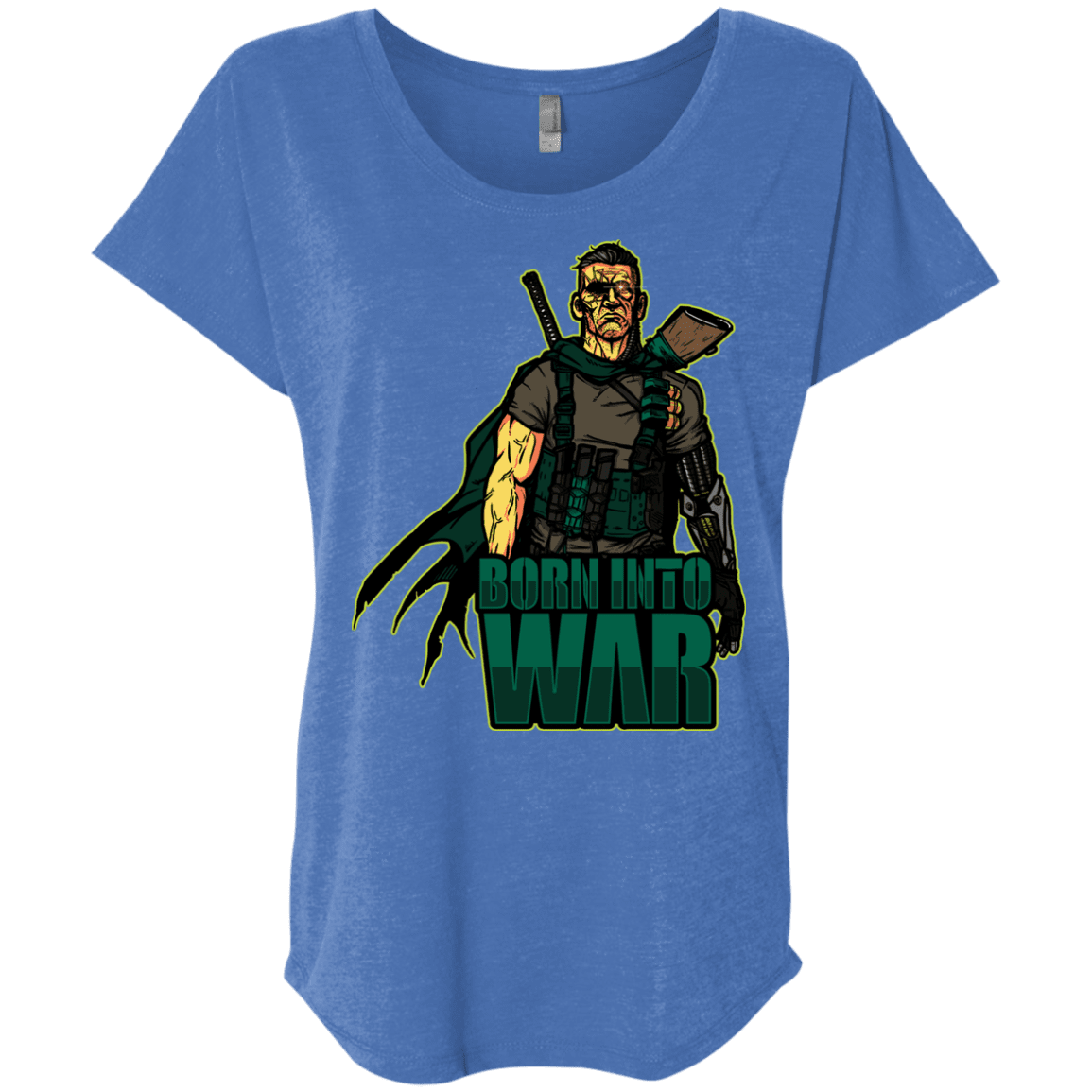 T-Shirts Vintage Royal / X-Small Born Into War Triblend Dolman Sleeve