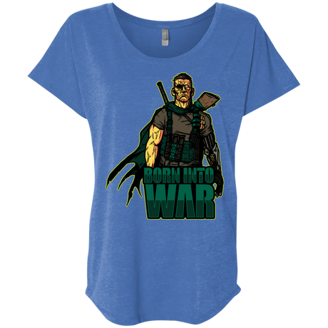 T-Shirts Vintage Royal / X-Small Born Into War Triblend Dolman Sleeve