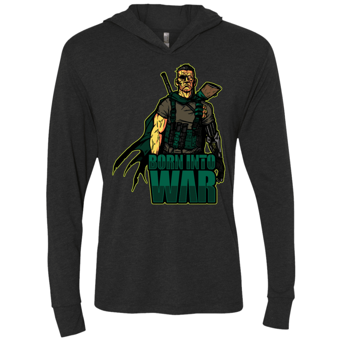 T-Shirts Vintage Black / X-Small Born Into War Triblend Long Sleeve Hoodie Tee