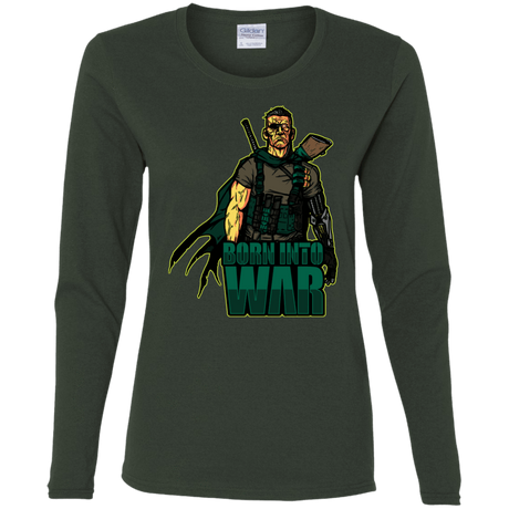 T-Shirts Forest / S Born Into War Women's Long Sleeve T-Shirt