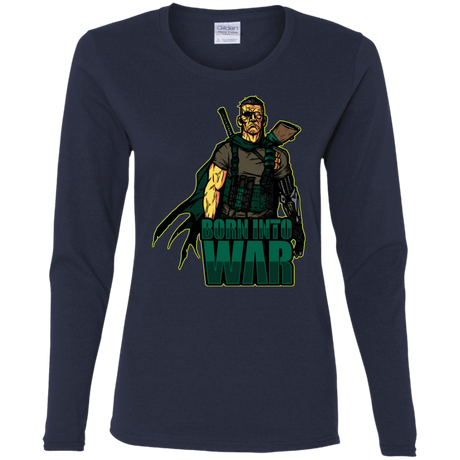 T-Shirts Navy / S Born Into War Women's Long Sleeve T-Shirt