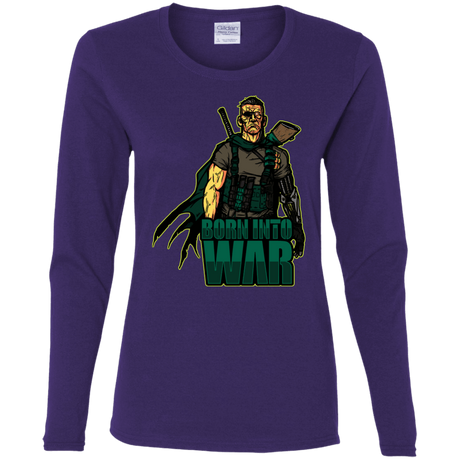 T-Shirts Purple / S Born Into War Women's Long Sleeve T-Shirt