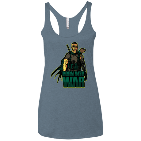 T-Shirts Indigo / X-Small Born Into War Women's Triblend Racerback Tank
