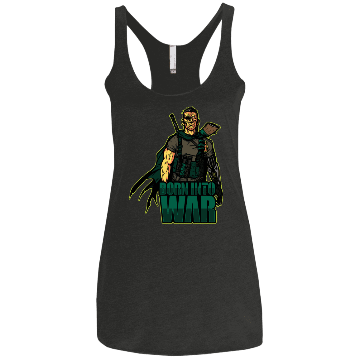 T-Shirts Vintage Black / X-Small Born Into War Women's Triblend Racerback Tank