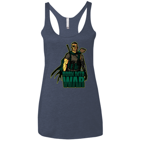 T-Shirts Vintage Navy / X-Small Born Into War Women's Triblend Racerback Tank