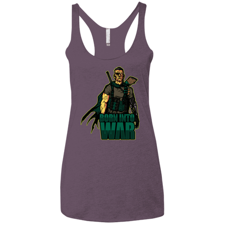 T-Shirts Vintage Purple / X-Small Born Into War Women's Triblend Racerback Tank