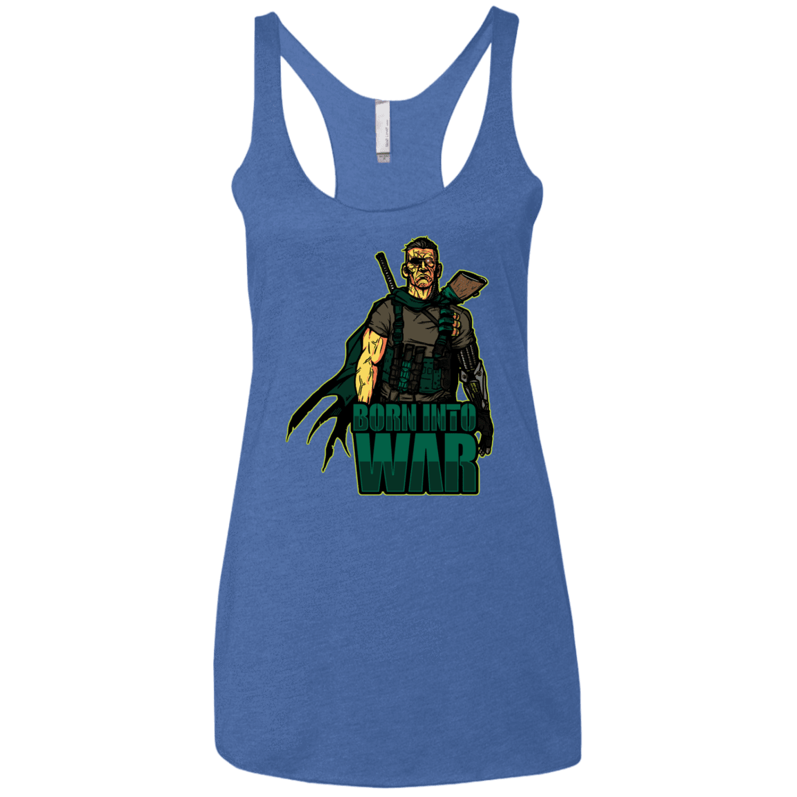 T-Shirts Vintage Royal / X-Small Born Into War Women's Triblend Racerback Tank