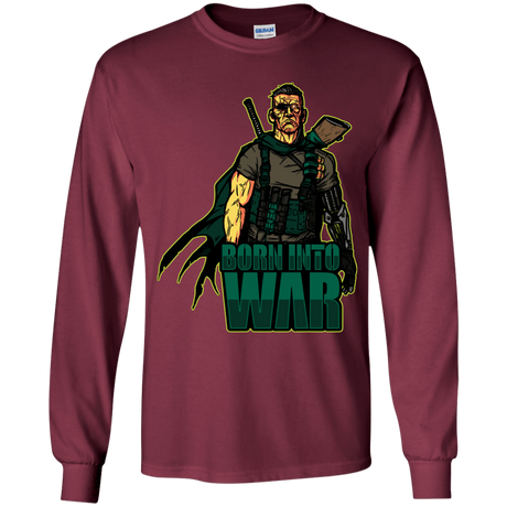 T-Shirts Maroon / YS Born Into War Youth Long Sleeve T-Shirt