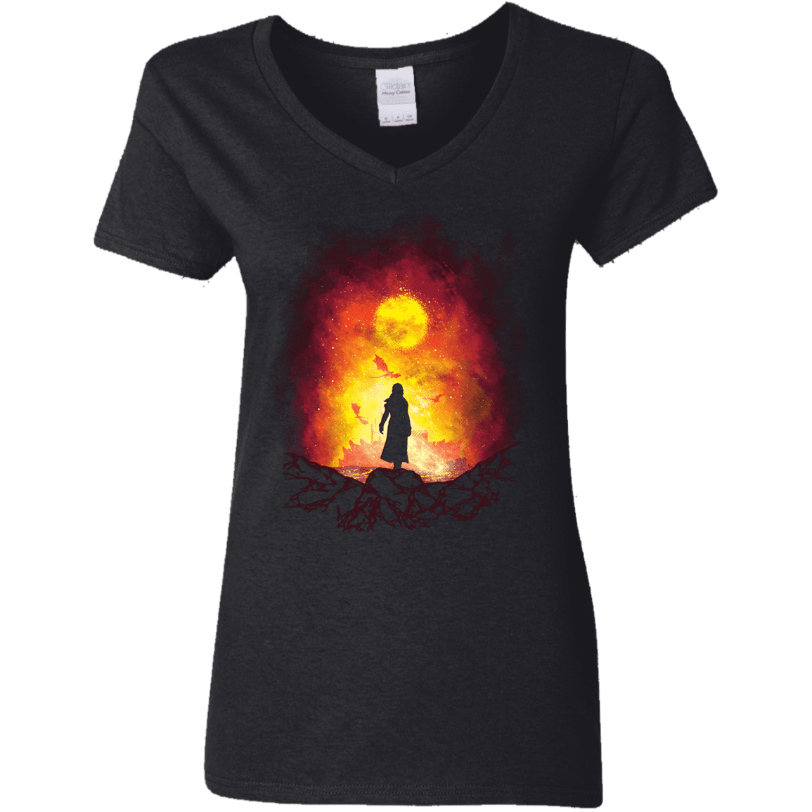 T-Shirts Black / S Born Of Fire Women's V-Neck T-Shirt