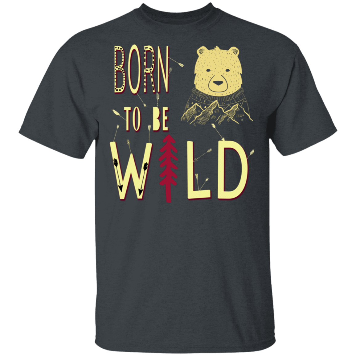 T-Shirts Dark Heather / S Born To Be Wild Bear T-Shirt