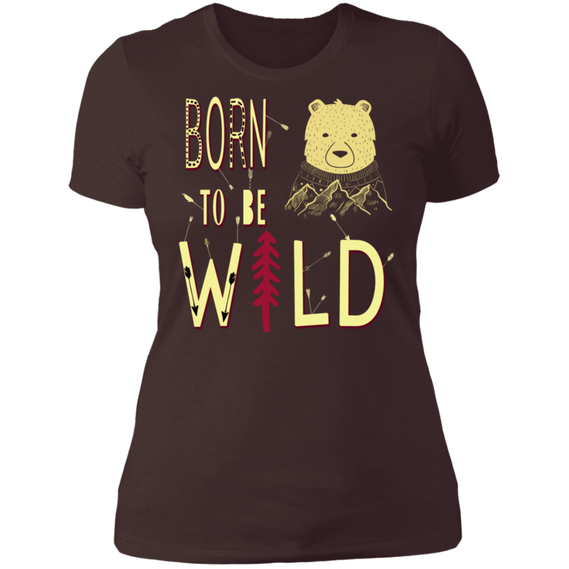 T-Shirts Dark Chocolate / S Born To Be Wild Bear Women's Premium T-Shirt