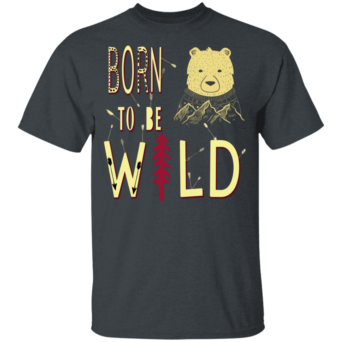 T-Shirts Dark Heather / YXS Born To Be Wild Bear Youth T-Shirt