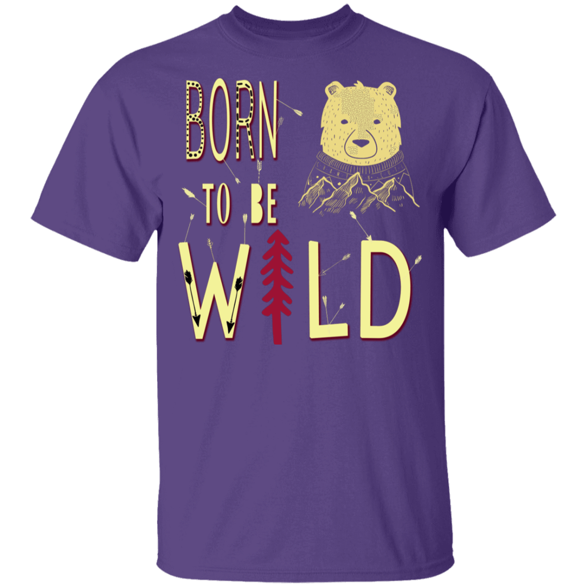 T-Shirts Purple / YXS Born To Be Wild Bear Youth T-Shirt