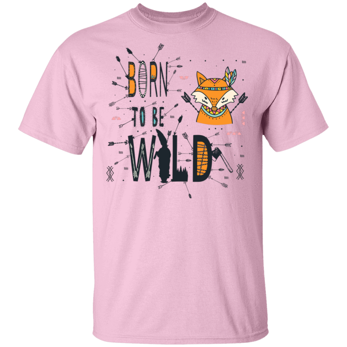 T-Shirts Light Pink / S Born To Be Wild Fox T-Shirt