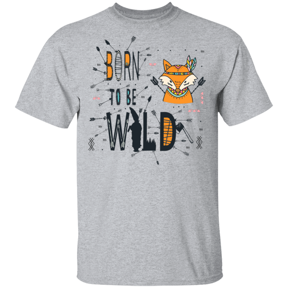 T-Shirts Sport Grey / S Born To Be Wild Fox T-Shirt