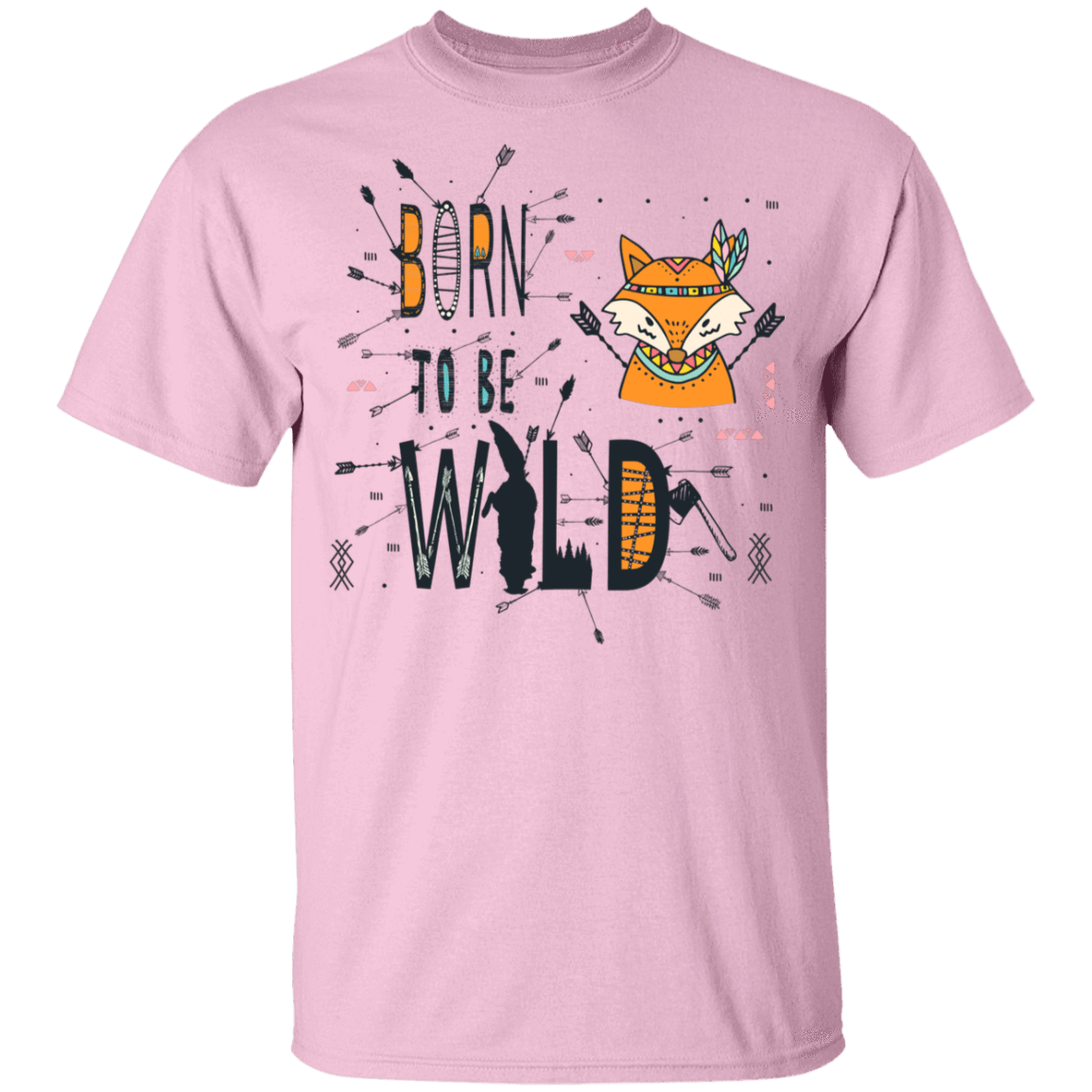 T-Shirts Light Pink / YXS Born To Be Wild Fox Youth T-Shirt