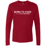 T-Shirts Cardinal / Small Born To Code Stuck Debugging Men's Premium Long Sleeve