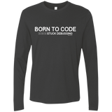 T-Shirts Heavy Metal / Small Born To Code Stuck Debugging Men's Premium Long Sleeve
