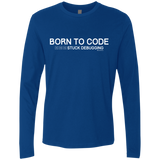 T-Shirts Royal / Small Born To Code Stuck Debugging Men's Premium Long Sleeve
