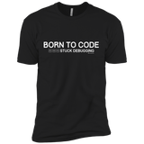 T-Shirts Black / X-Small Born To Code Stuck Debugging Men's Premium T-Shirt