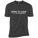 T-Shirts Heavy Metal / X-Small Born To Code Stuck Debugging Men's Premium T-Shirt