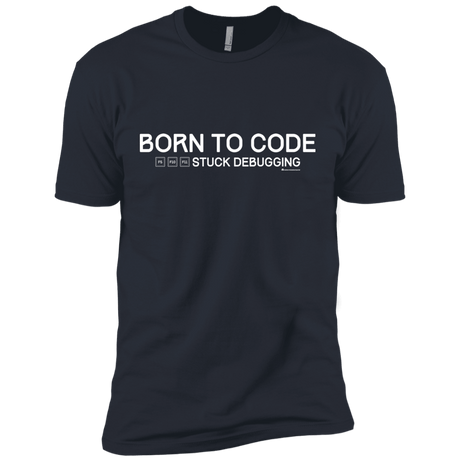 T-Shirts Indigo / X-Small Born To Code Stuck Debugging Men's Premium T-Shirt