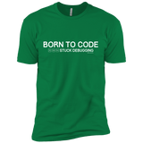 T-Shirts Kelly Green / X-Small Born To Code Stuck Debugging Men's Premium T-Shirt