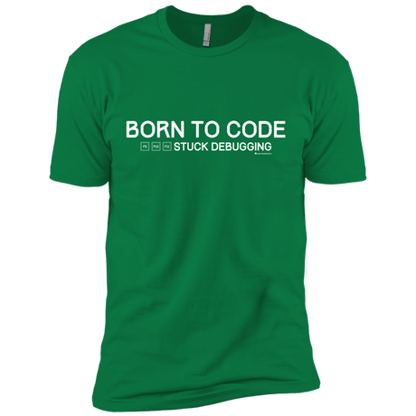 T-Shirts Kelly Green / X-Small Born To Code Stuck Debugging Men's Premium T-Shirt