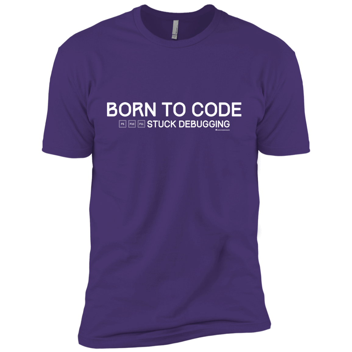 T-Shirts Purple Rush/ / X-Small Born To Code Stuck Debugging Men's Premium T-Shirt