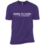 T-Shirts Purple Rush/ / X-Small Born To Code Stuck Debugging Men's Premium T-Shirt