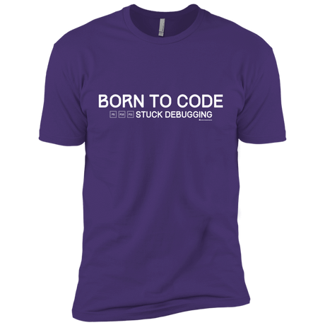 T-Shirts Purple Rush/ / X-Small Born To Code Stuck Debugging Men's Premium T-Shirt