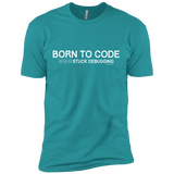 T-Shirts Tahiti Blue / X-Small Born To Code Stuck Debugging Men's Premium T-Shirt