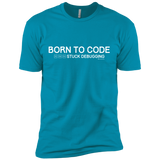 T-Shirts Turquoise / X-Small Born To Code Stuck Debugging Men's Premium T-Shirt