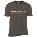 T-Shirts Warm Grey / X-Small Born To Code Stuck Debugging Men's Premium T-Shirt