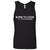 T-Shirts Black / Small Born To Code Stuck Debugging Men's Premium Tank Top