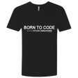 T-Shirts Black / X-Small Born To Code Stuck Debugging Men's Premium V-Neck
