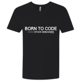 T-Shirts Black / X-Small Born To Code Stuck Debugging Men's Premium V-Neck
