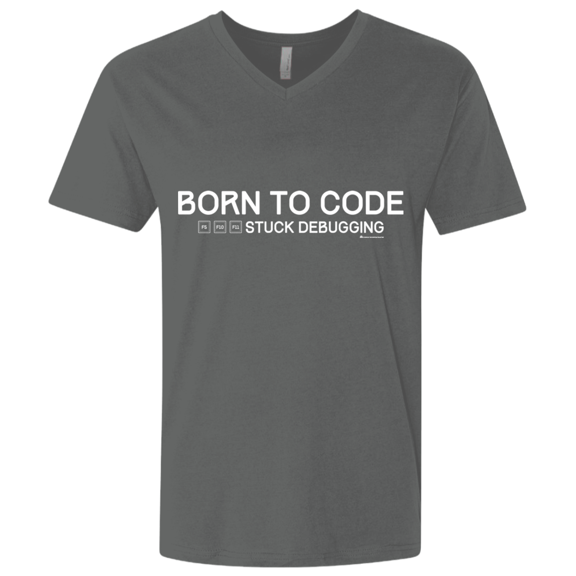 T-Shirts Heavy Metal / X-Small Born To Code Stuck Debugging Men's Premium V-Neck