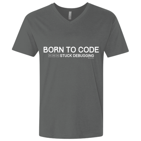 T-Shirts Heavy Metal / X-Small Born To Code Stuck Debugging Men's Premium V-Neck