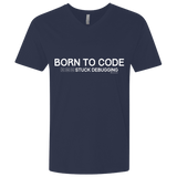 T-Shirts Midnight Navy / X-Small Born To Code Stuck Debugging Men's Premium V-Neck