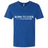 T-Shirts Royal / X-Small Born To Code Stuck Debugging Men's Premium V-Neck