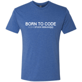 T-Shirts Vintage Royal / Small Born To Code Stuck Debugging Men's Triblend T-Shirt