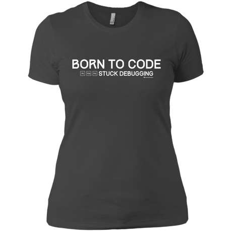 T-Shirts Heavy Metal / X-Small Born To Code Stuck Debugging Women's Premium T-Shirt